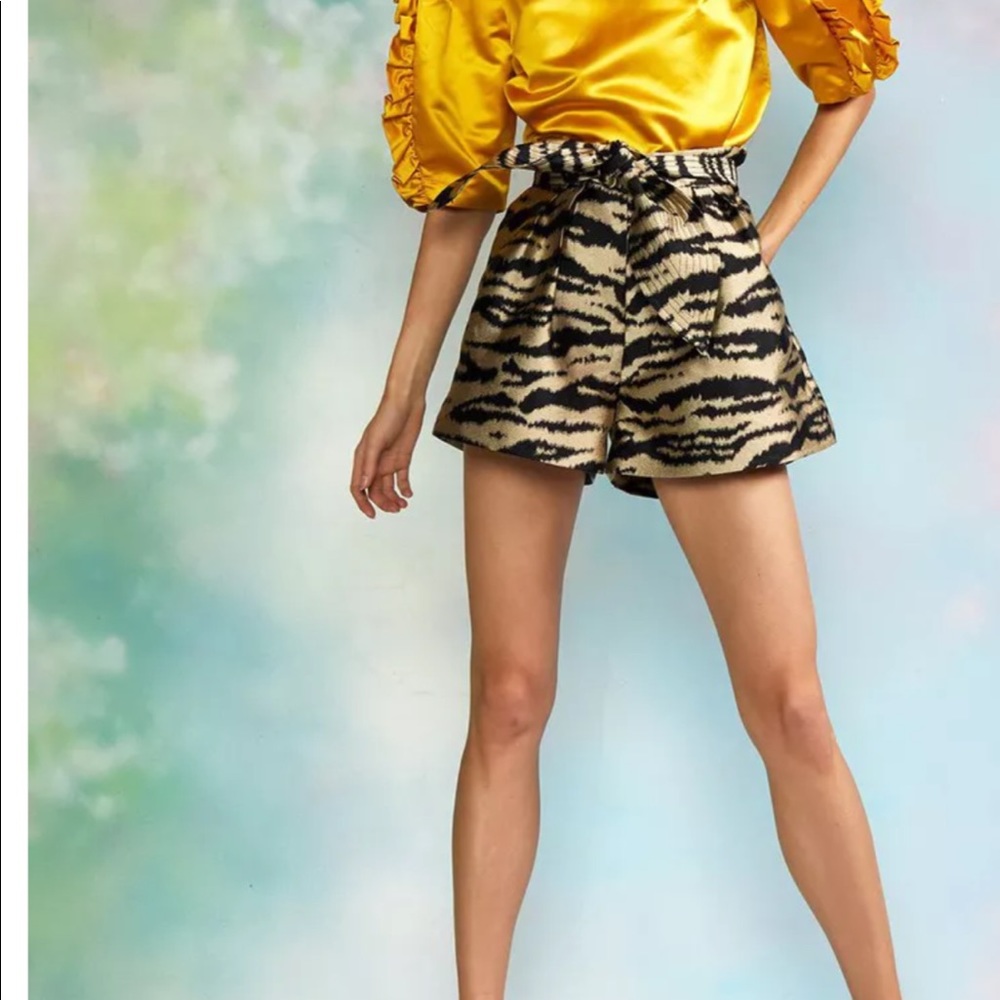 Cynthia Rowley High Waist Black and Silver Shorts